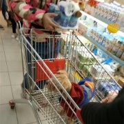 宠物狗逛超市坐购物车 市民：你想过孩子吗？